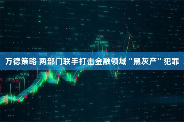万德策略 两部门联手打击金融领域“黑灰产”犯罪